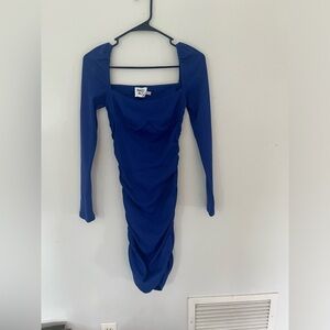 Size 4 Princess Polly royal blue long sleeve mini dress